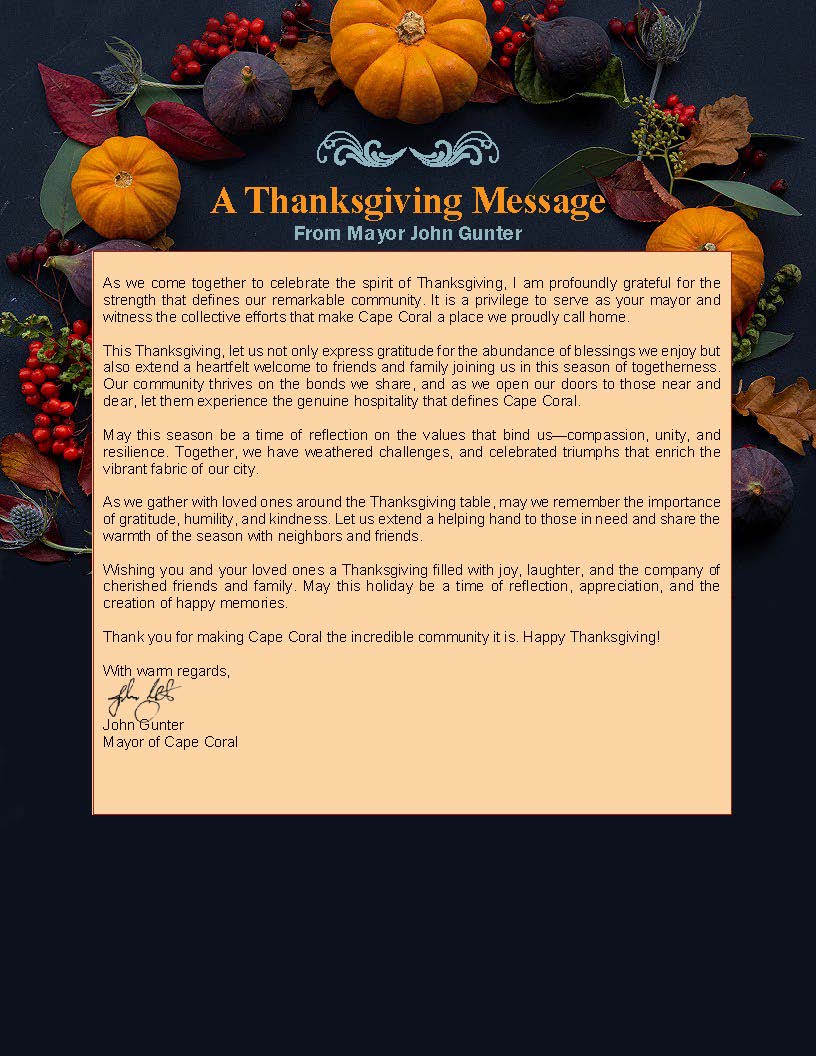2023 Thanksgiving Message